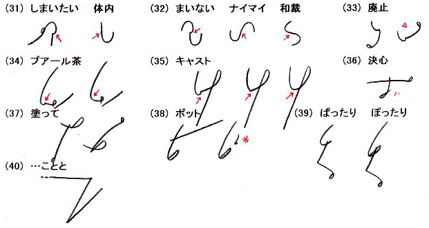 D.速記文字実例(31〜40)